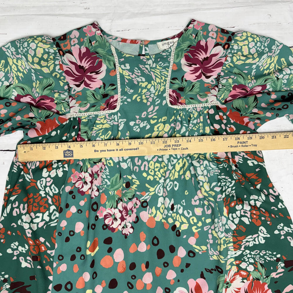 Umgee Bohemian Style Green Floral Patchwork Dress/Tunic - Picture 5 of 9